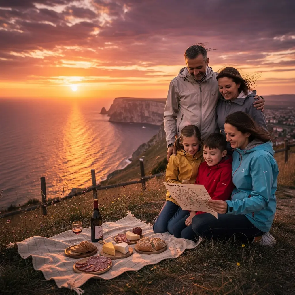 Card de rută imprimat cu sugestii de oprire pentru turiști